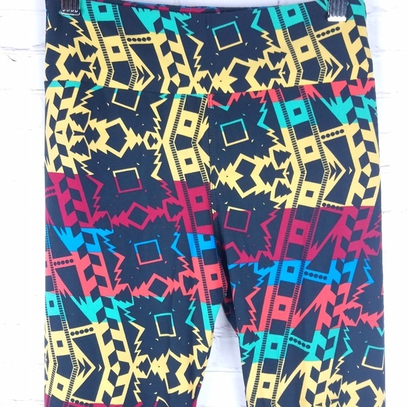 New SOFT OS (2-10) LuLaRoe Legging Aztec print stretch high waisted no show - Picture 2 of 6